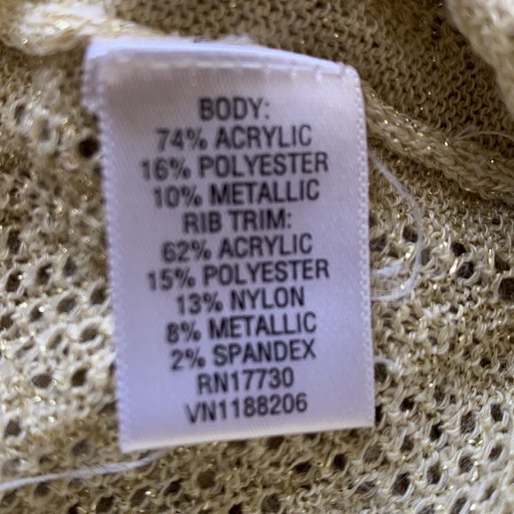 Xhilaration Light Weight Short Sleeve Gold Metallic Sweater Good Preowned Cond - Picture 4 of 6